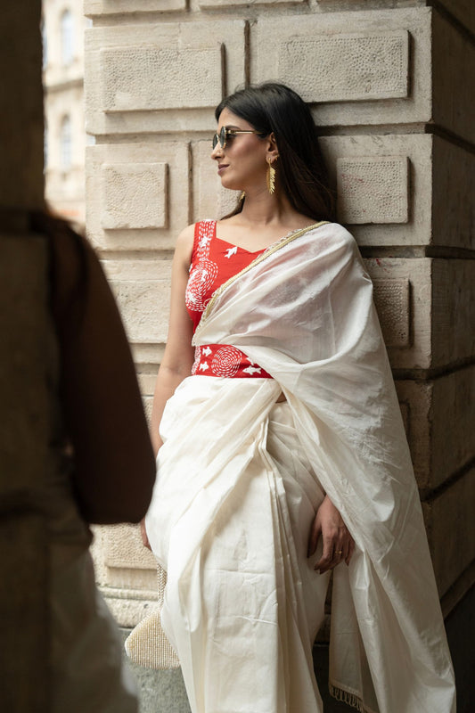 Navratri Noon – The Belted White Ensemble - Kozylook