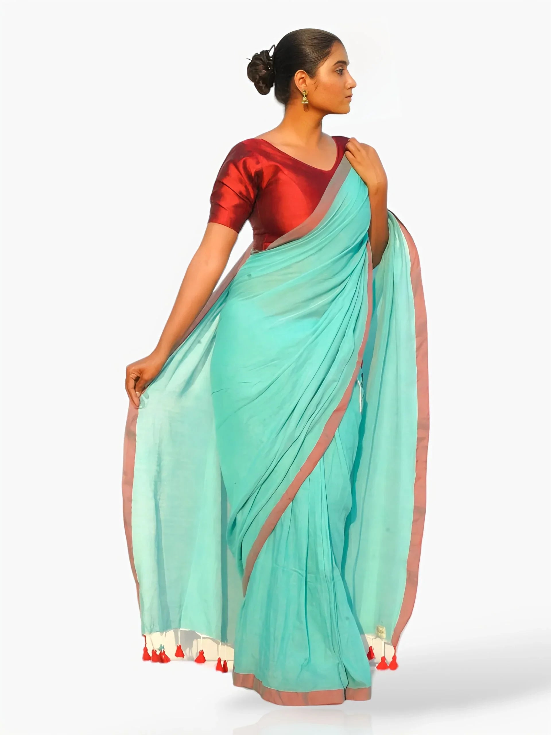Cheers to Life – Ready to Wear Pocket Saree with Cheers Embroidery - Kozylook