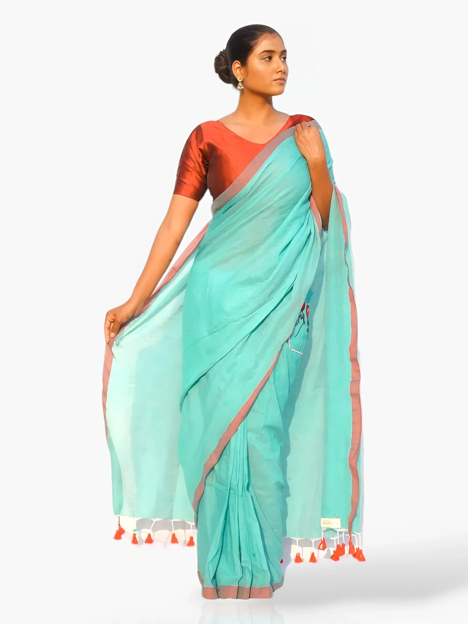 Cheers to Life – Ready to Wear Pocket Saree with Cheers Embroidery - Kozylook