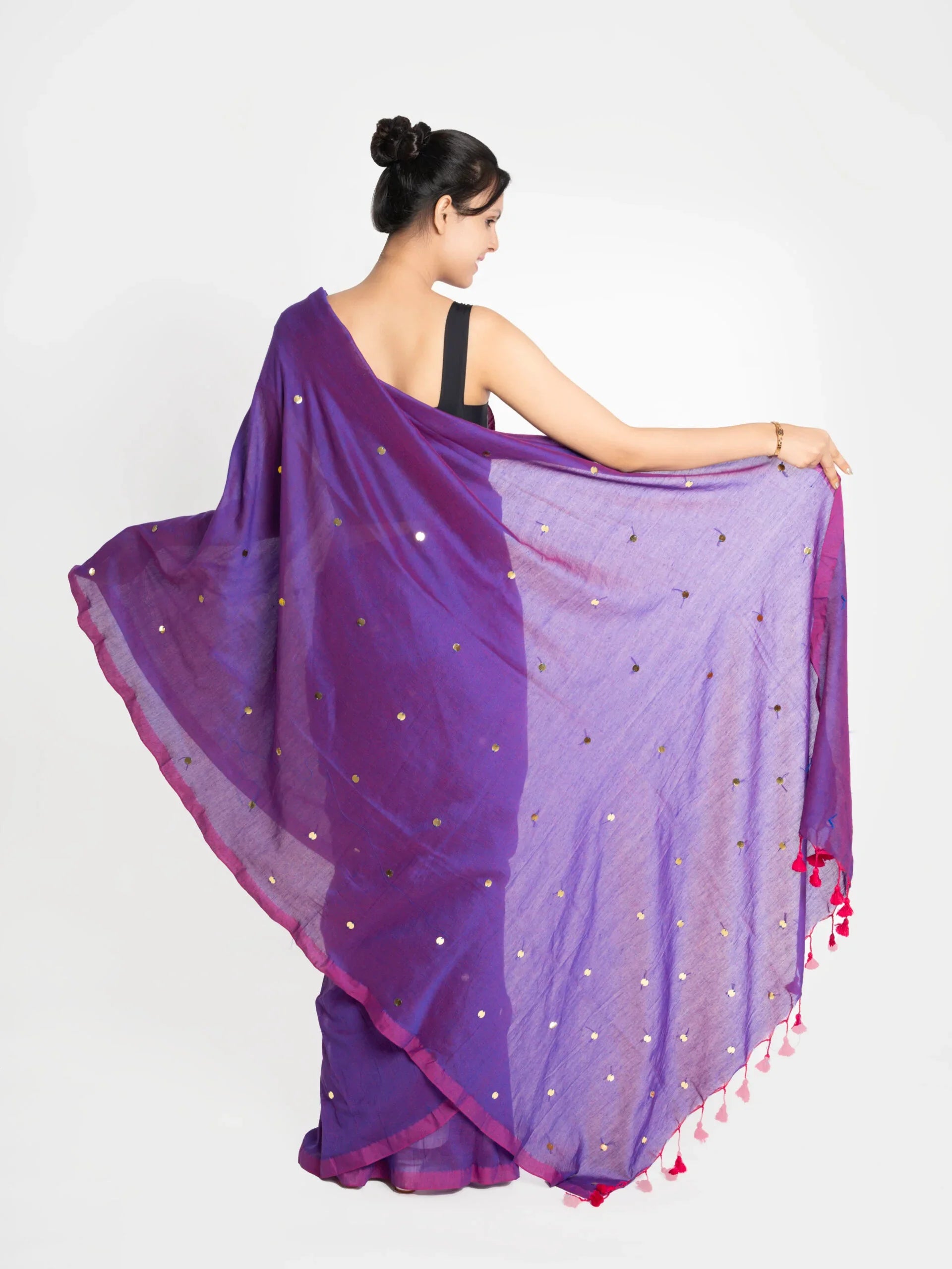 Flirty Flamingo – Pre-Stitched Saree with Flamingo Pocket & Sequin Embroidery - Kozylook