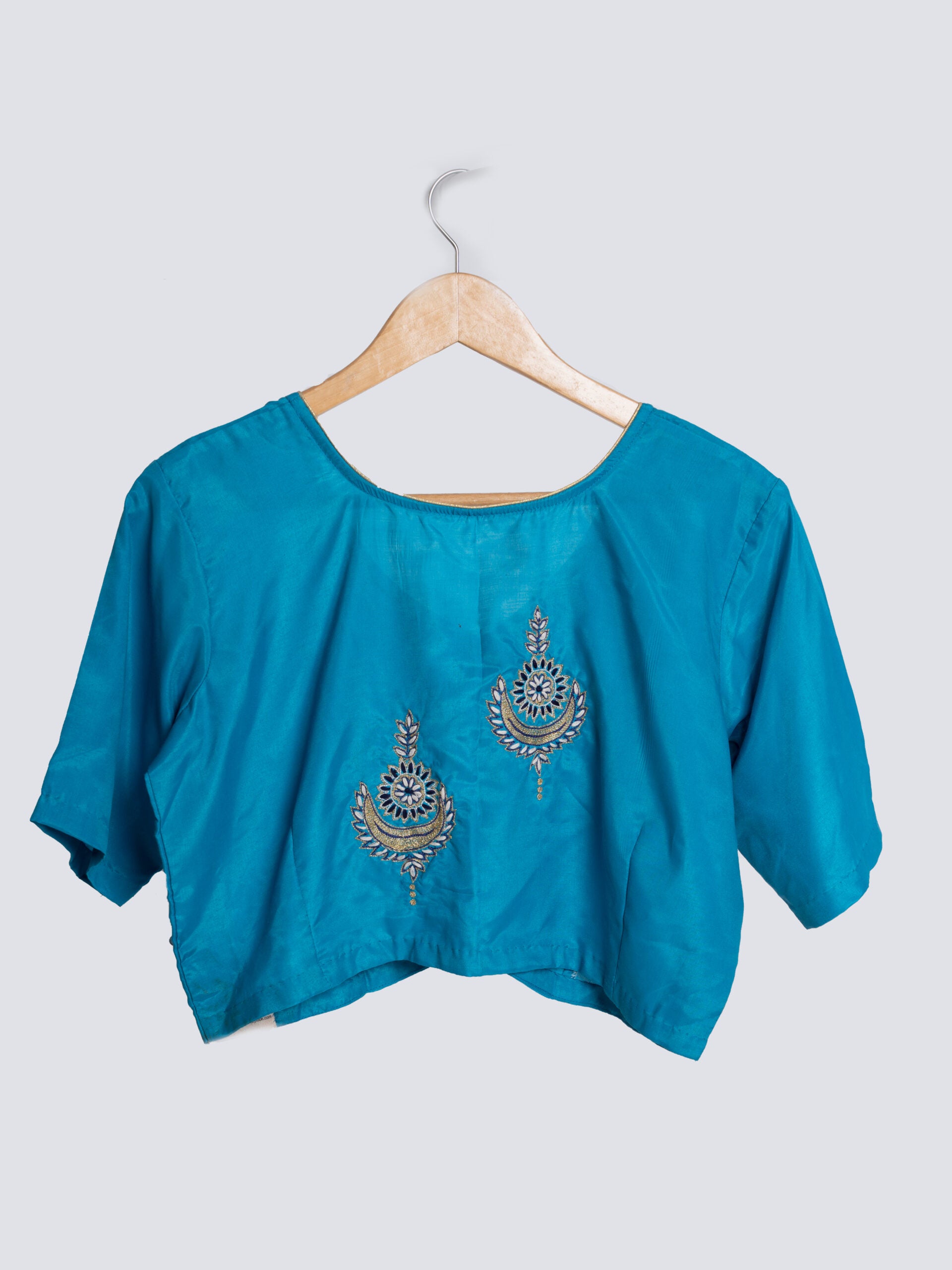 Jhumka – Red Silk Hand Embroidered Blouse (Non-Padded) - Kozylook