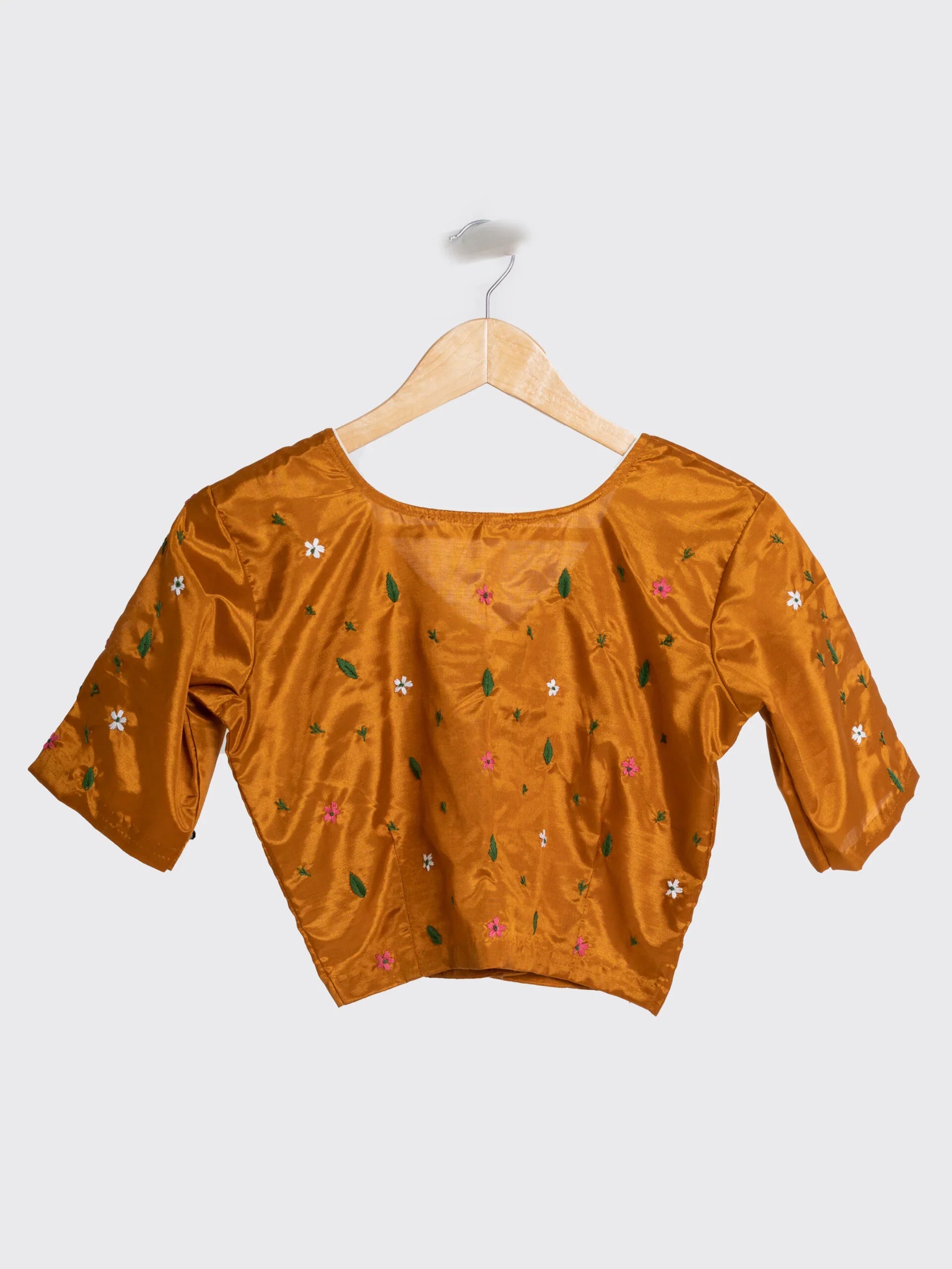 Daisy Day – Purple Cotton Silk Hand Embroidered Blouse (Non-Padded) - Kozylook