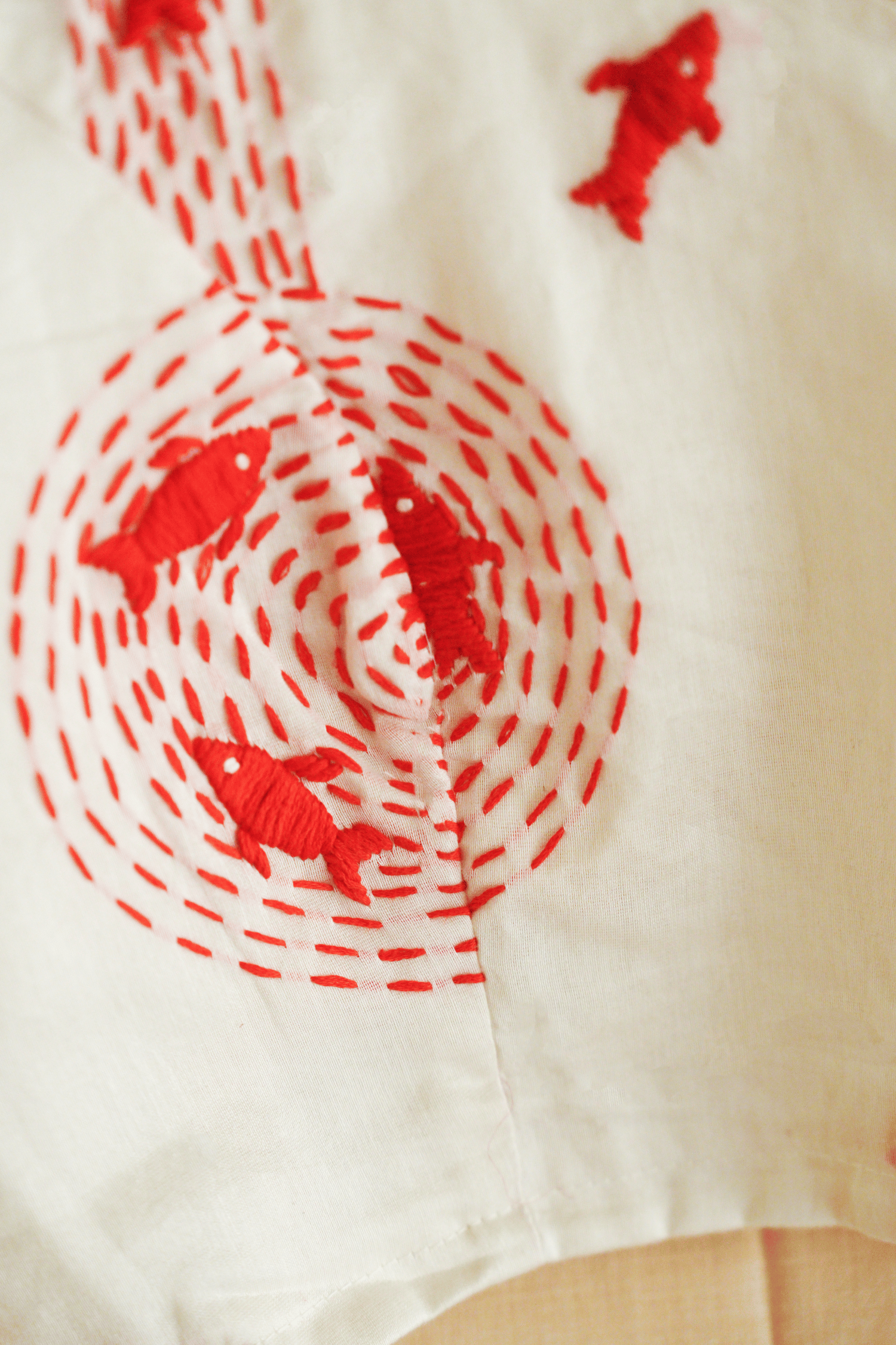 Kantha Embroidered Fish Corset – Ivory Edit - Kozylook