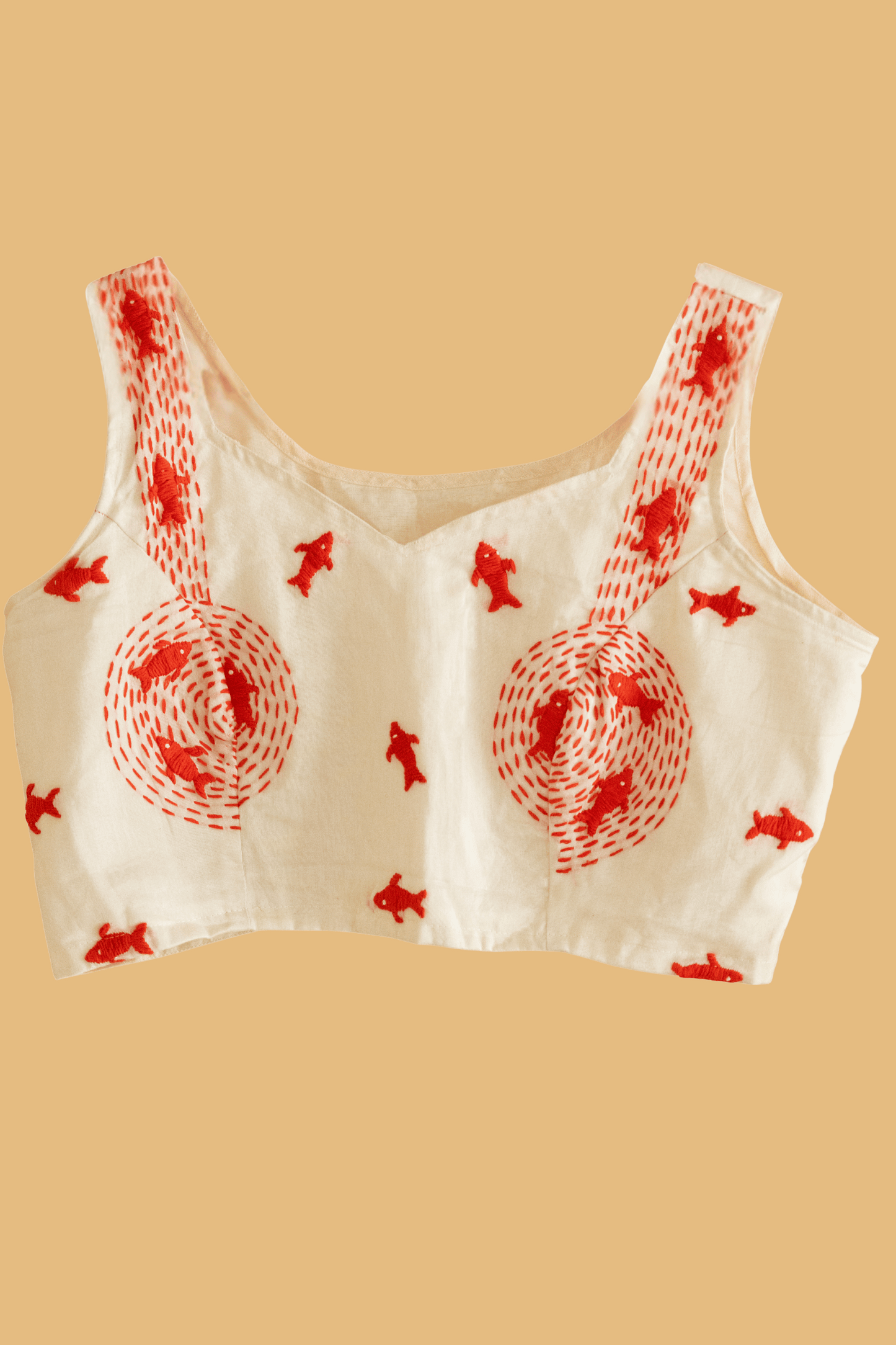 Kantha Embroidered Fish Corset – Ivory Edit - Kozylook