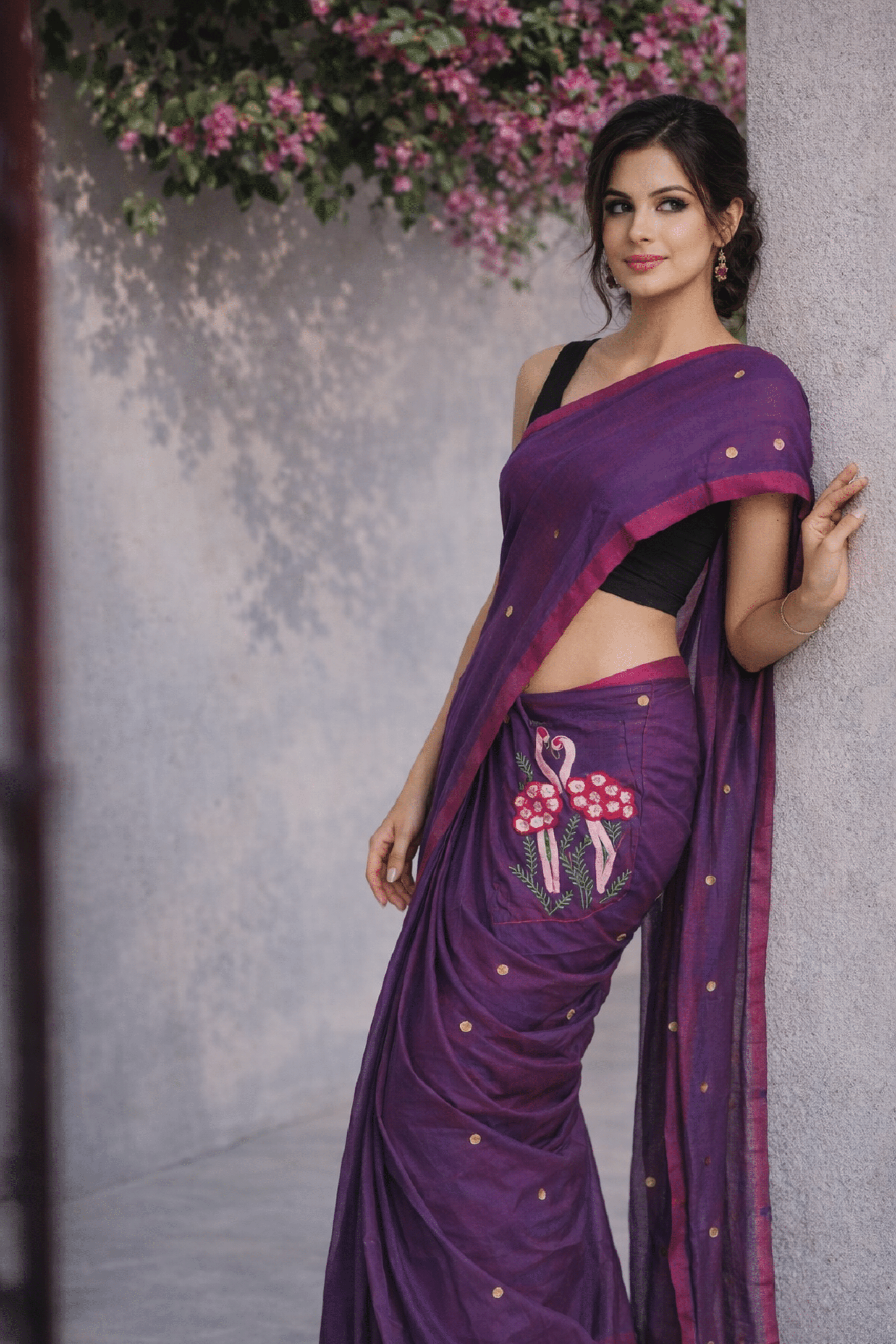 Flirty Flamingo – Pre-Stitched Saree