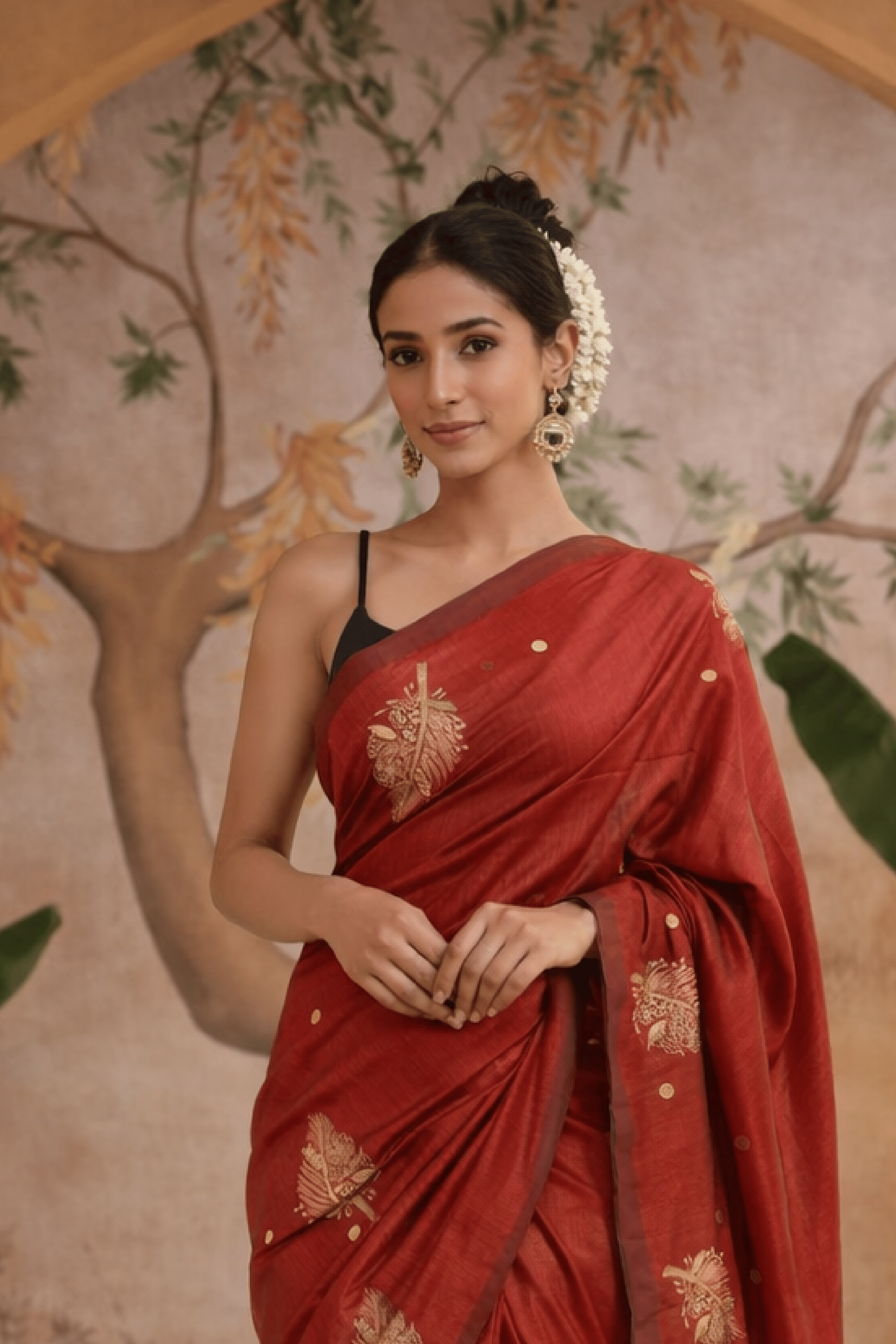 Merlot's Melody – Embroidered Linen Saree