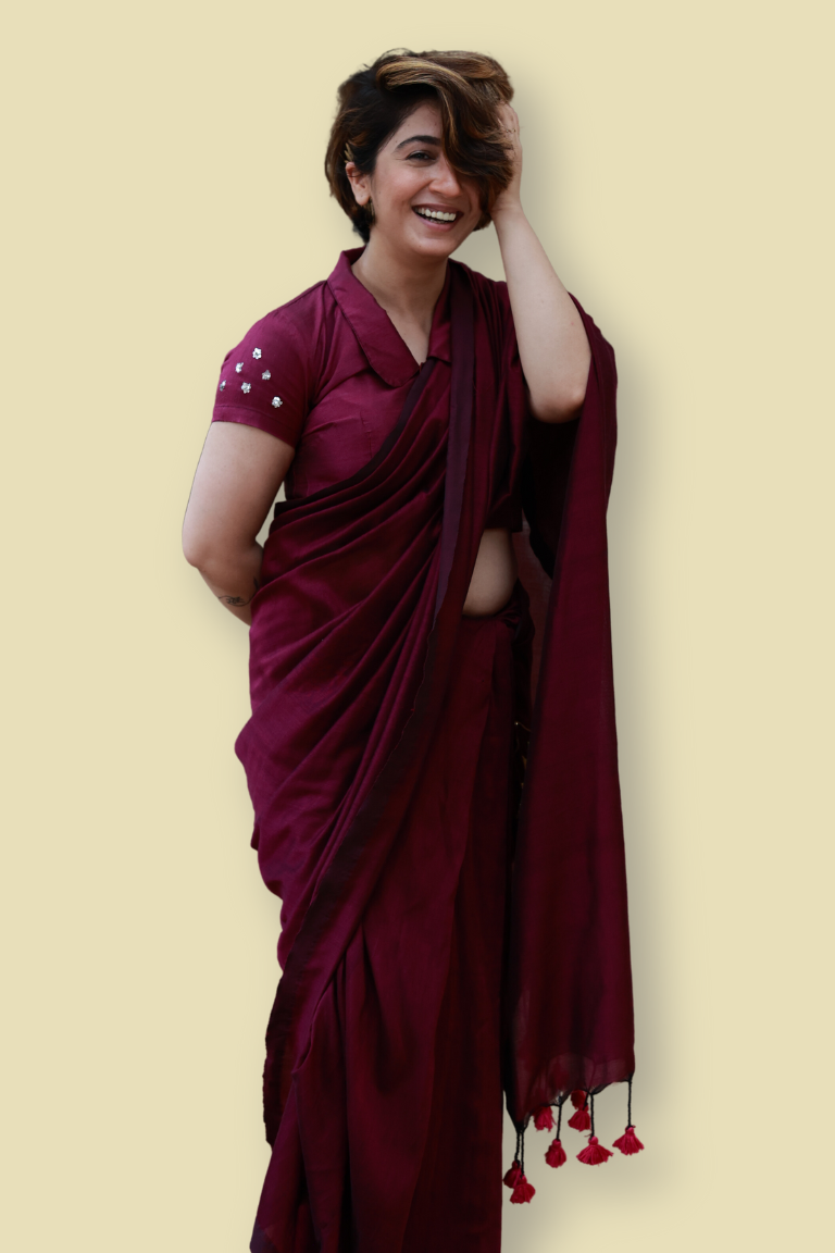 Sunflower Majesty – Ready to Wear Pocket Saree with Sunflower Embroidery - Kozylook
